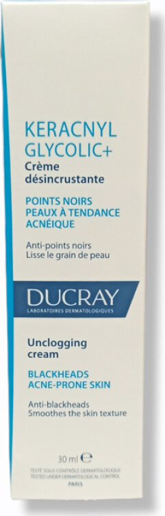 Ducray Keracnyl Glycolic+ 24ωρη Ενυδατική Κρέμα Προσώπου Ημέρας για Λιπαρές Επιδερμίδες κατά της Ακμής 30ml