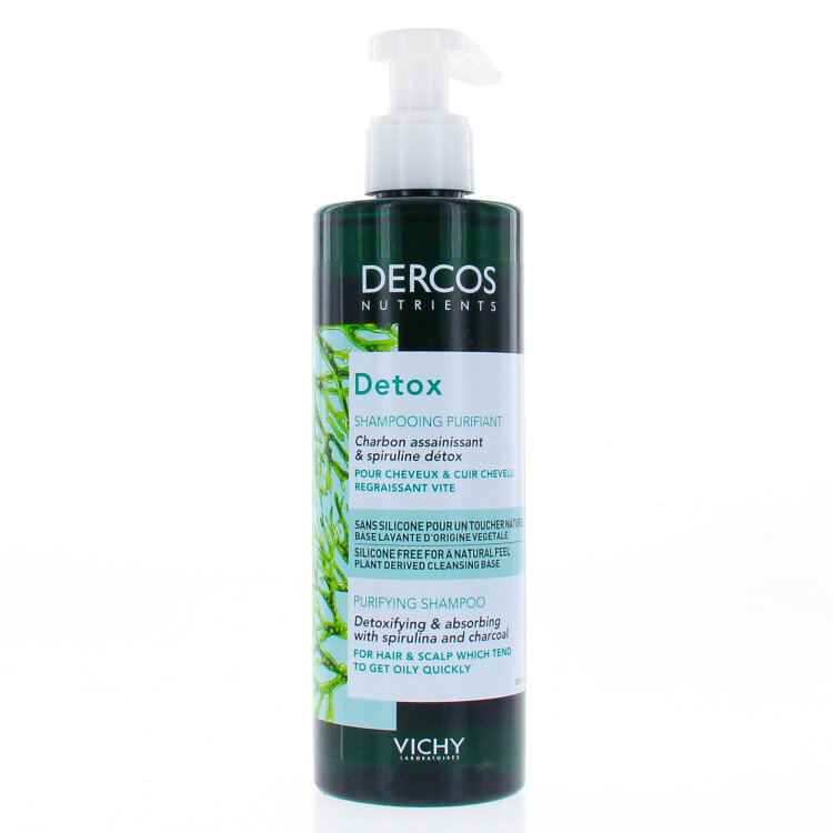 Vichy Dercos Nutrients Detox Shampoo Σαμπουάν Εντατικού Καθαρισμού για Λιπαρά Μαλλιά 250ml