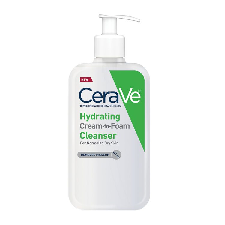 CeraVe Hydrating Cream-to-Foam Cleanser Καθαρισμός και Ντεμακιγιάζ 8OZ 236ml