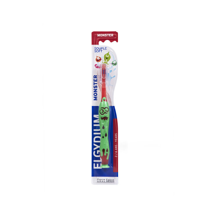 Elgydium Kids Monster Toothbrush, Παιδική Οδοντόβουρτσα 2-6 Ετών