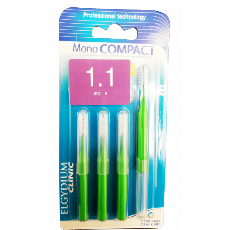 Mono Compact Green 1.1mm - Μεσοδόντια βουρτσάκια 4τμχ