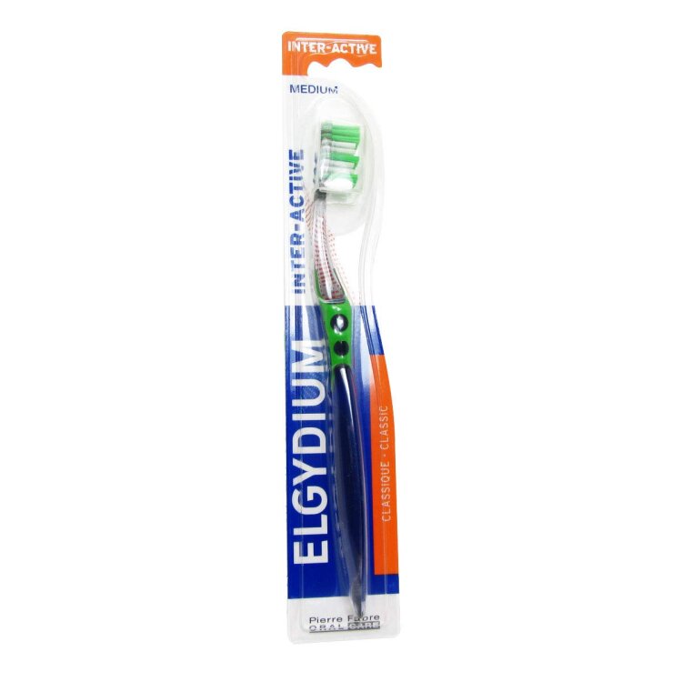 Elgydium Interactive Medium Οδοντόβουρτσα με 2 Μήκη Θυσάνων, Μέτρια, 1τεμάχιο