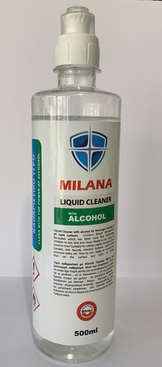 Milana Αντιβακτηριακό Αλκοολούχο Καθαριστικό Επιφανειών 500ml