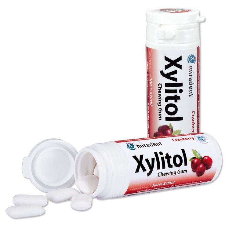 Miradent Οδοντότσιχλα Χylitol με Γεύση Cranberry 30 τεμάχια