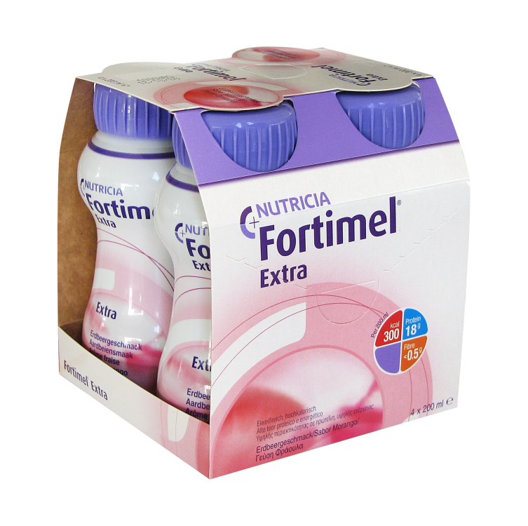 Nutricia Fortimel Extra με γεύση Φράουλα 4*200ml