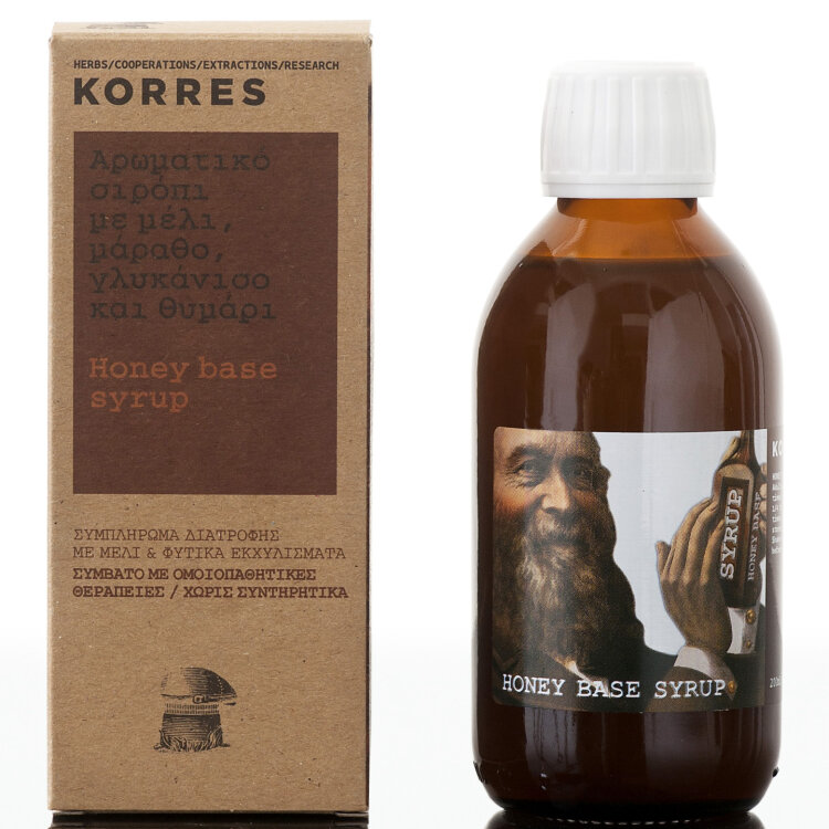 Korres Honey Base Syrup Αρωματικό Σιρόπι για το Λαιμό 200ml