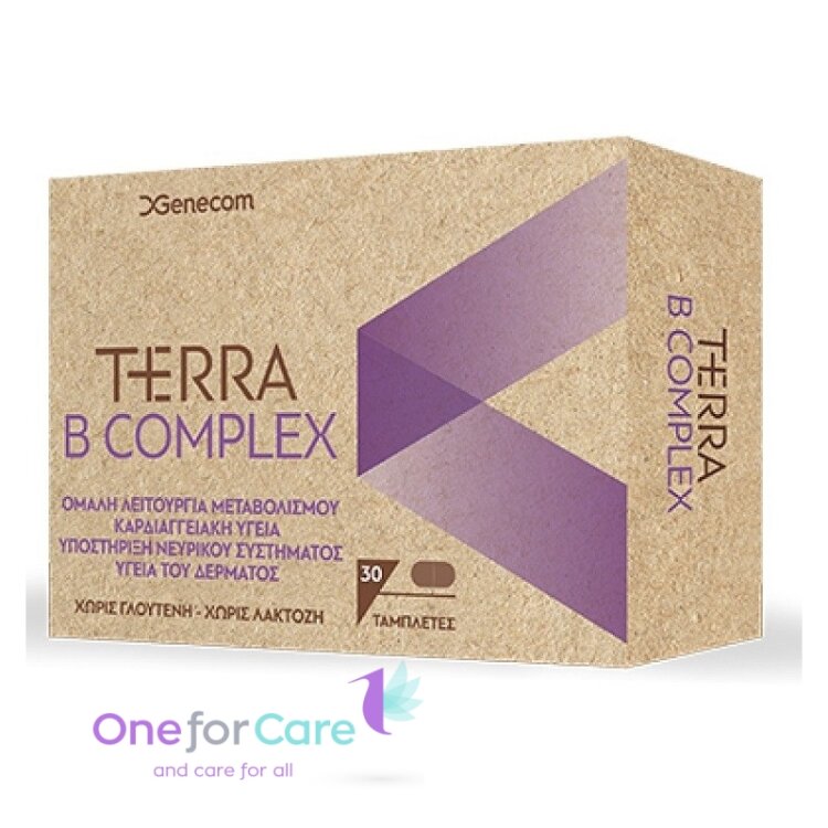 Genecom Terra B-Complex Συμπλήρωμα Διατροφής με Βιταμίνες του Συμπλέγματος Β 30ταμπλέτες