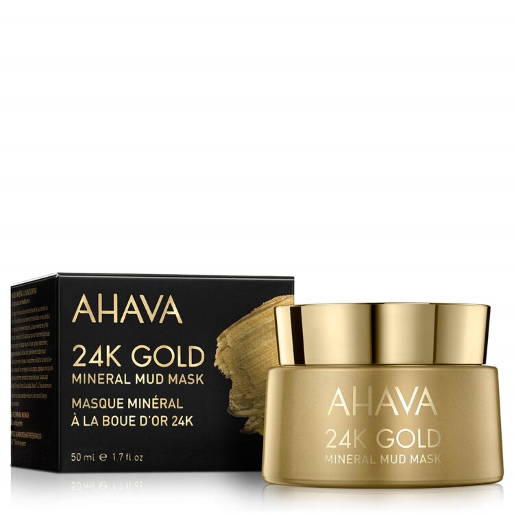 Ahava Mineral Mud Mask 24K Gold, Μάσκα Προσώπου Με Καθαρό Χρυσό Για Σύσφιξη 50ml