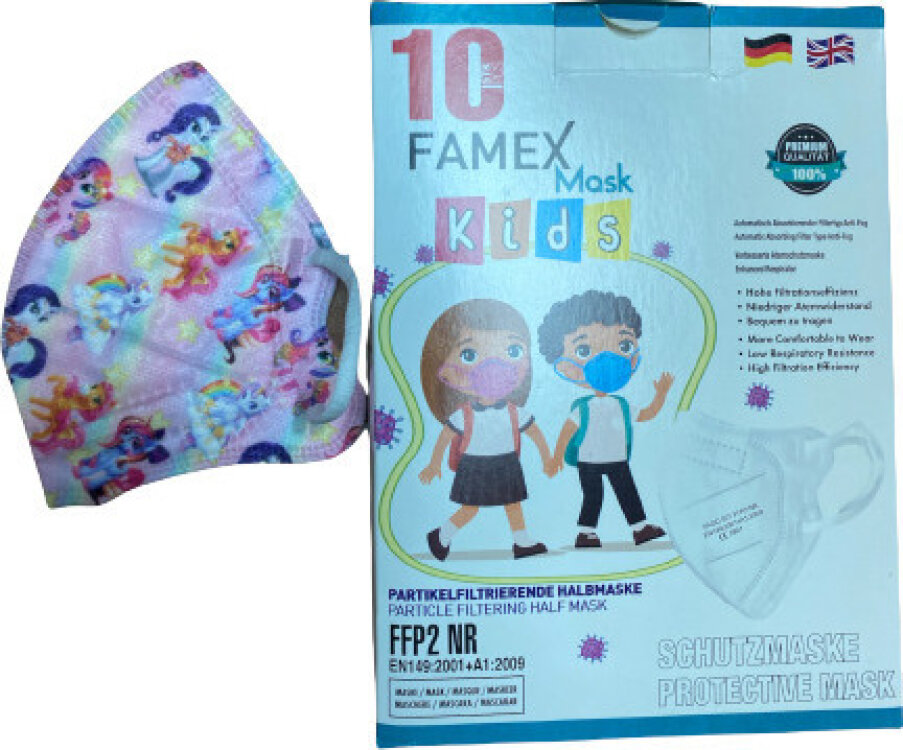 Famex Kids Mask FFP2 NR Unicorn 10pcs