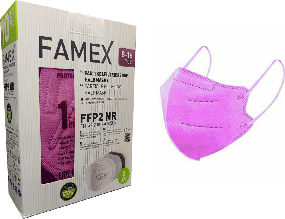 Famex για παιδιά 8-16 FFP2 NR Pink 10pcs