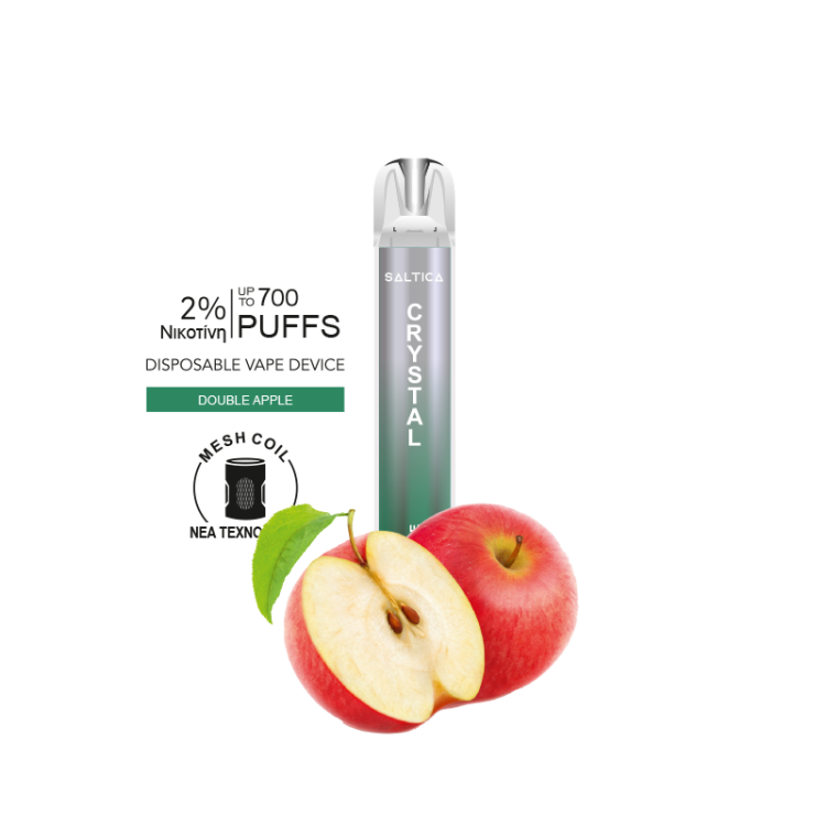 Saltica Crystal Ηλεκτρονικό Τσιγάρο 700 Εισπνοές 2% Νικοτίνη Double Apple