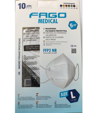 Famex FAGO MEDICAL (LARGE SIZE) μείξη χρωμάτων για Aνδρες FFP2 Large 10τμχ
