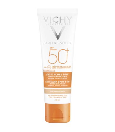 Vichy Capital Soleil Anti-Dark Spots SPF50+ Αντηλιακή Κρέμα Προσώπου με Χρώμα Κατά των Κηλίδων 50ml