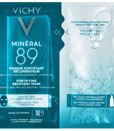 Vichy Mineral 89 Fortifying Instant Recovery Mask, Μάσκα Ενδυνάμωσης & Επανόρθωσης 29g
