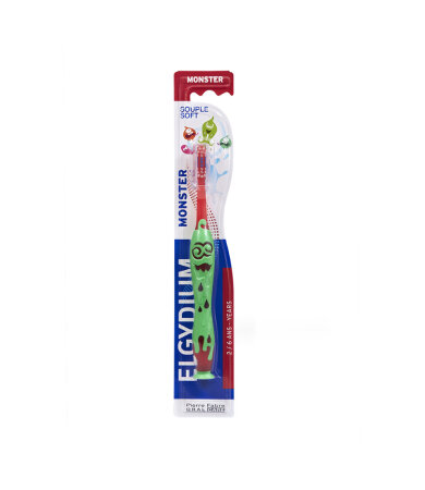 Elgydium Kids Monster Toothbrush, Παιδική Οδοντόβουρτσα 2-6 Ετών