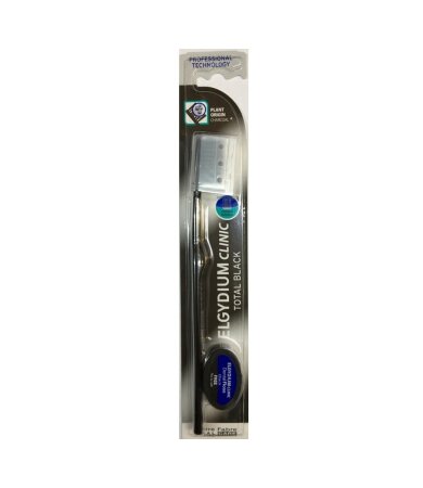 Elgydium Clinic Total Black Οδοντόβουρτσα & ΔΩΡΟ Dental Floss Black Οδοντικό Νήμα 5m