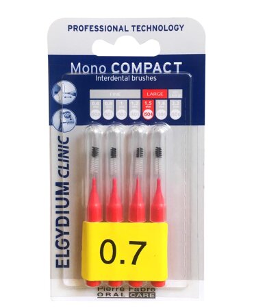 Mono Compact Red 0.7mm - Μεσοδόντια βουρτσάκια 4τμχ