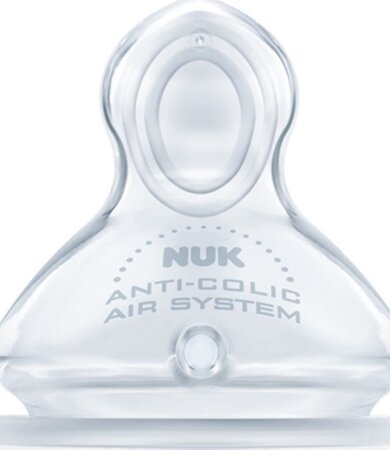Nuk First Choice Plus Θηλή Σιλικόνης Μ (Μεσαία Οπή για Γάλα) με Βαλβίδα 0-6 Μηνών 1τεμάχιο