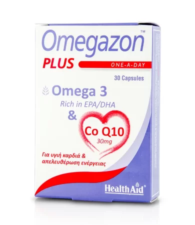 Health Aid Omegazon Plus Omega 3 & Co Q10, Υγιή Καρδιά & Απελευθέρωση Ενέργειας 30caps