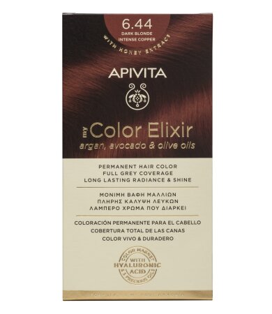 Apivita My Color Elixir Βαφή Μαλλιών 6,44  Ξανθό Σκούρο Έντονο Χάλκινο