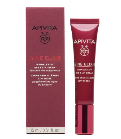 Apivita Wine Elixir Αντιρυτιδική Κρέμα Lifting για Μάτια & Χείλη με πολυφαινόλες από αμπέλια Σαντορίνης 15ml