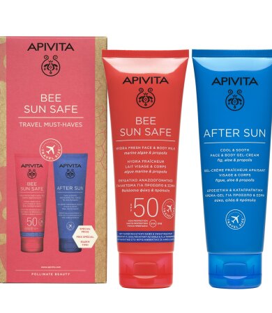 Apivita BEE SUN SAFE Ενυδατική Κρέμα-Gel Προσώπου SPF50 & After Sun Δροσιστική και Καταπραϋντική Κρέμα-Gel