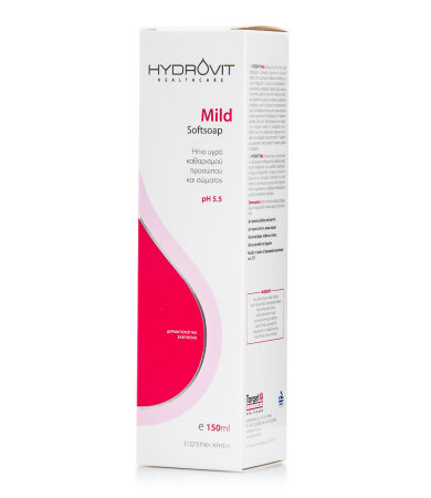Hydrovit Mild Softsoap Ήπιο Υγρό Καθαρισμού Προσώπου & Σώματος Ph 5.5 150ml