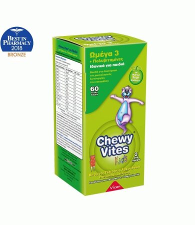 Vican Chewy Vites Jelly Bears-Omega 3 + Multivitamin 60 Μασώμενα Ζελεδάκια (Αρκουδάκια)