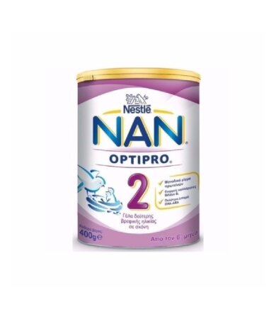 Nestle ΝΑΝ 2 Optipro Γάλα 2ης Βρεφικής Ηλικίας με Μοναδικό Μίγμα Πρωτεϊνών, 400g