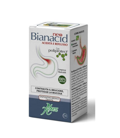 Aboca Neo Bianacid Organic Antacid, 14 Tablets