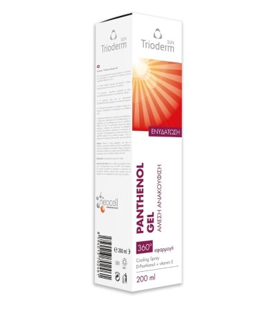 Uplab Trioderm Panthenol cream gel spray Ενυδάτικο γαλάκτωμα για μετα την έκθεση στον ήλιο, 200ml