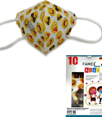 Famex Kids Mask FFP2 NR Boys Emoticon 100pcs