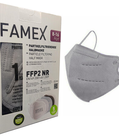 Famex για παιδιά 8-16 FFP2 NR Grey 10pcs