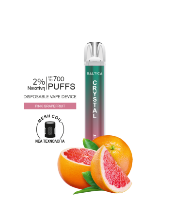 Saltica Crystal Ηλεκτρονικό Τσιγάρο 700 Εισπνοές 2% Νικοτίνη Pink Grapefruit
