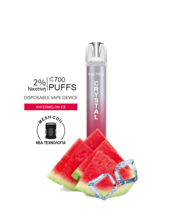 Saltica Crystal Ηλεκτρονικό Τσιγάρο 700 Εισπνοές 2% Νικοτίνη Watermelon Ice