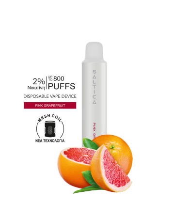Saltica Pearl Ηλεκτρονικό Τσιγάρο 800 Εισπνοές 2% Νικοτίνη Pink Grapefruit